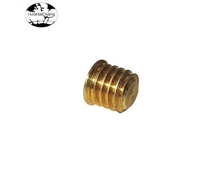 HHC-475 Lead Brass Gold-plated Stud M3 External Thread Hexagon Socket Set Screw