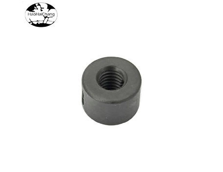 HHC-607 Metal Carbon Steel Phosphated Black Threaded Cylinder Locking Limit CNC Turning Nut Parts