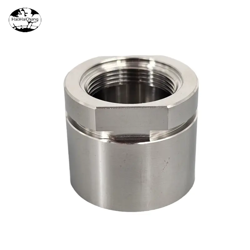 HHC-1165 Custom Stainless Steel CNC Machined Threaded Pipe Coupling Fitting