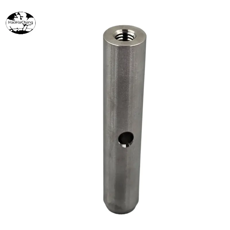 HHC-1189 Custom Stainless Steel CNC Machined Threaded Coupling Pin with Side Bore