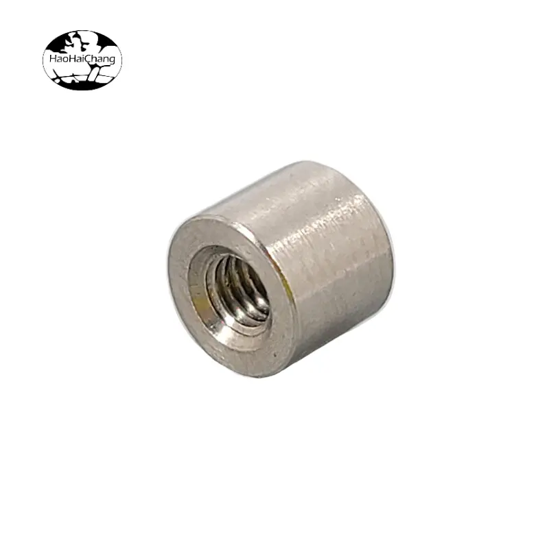hhc-608-stainless-steel-round-nut-connecting-nut-cylindrical-screw-joint-precision-cnc-turned-nut-for-industrial-and-electronic-fastening-03