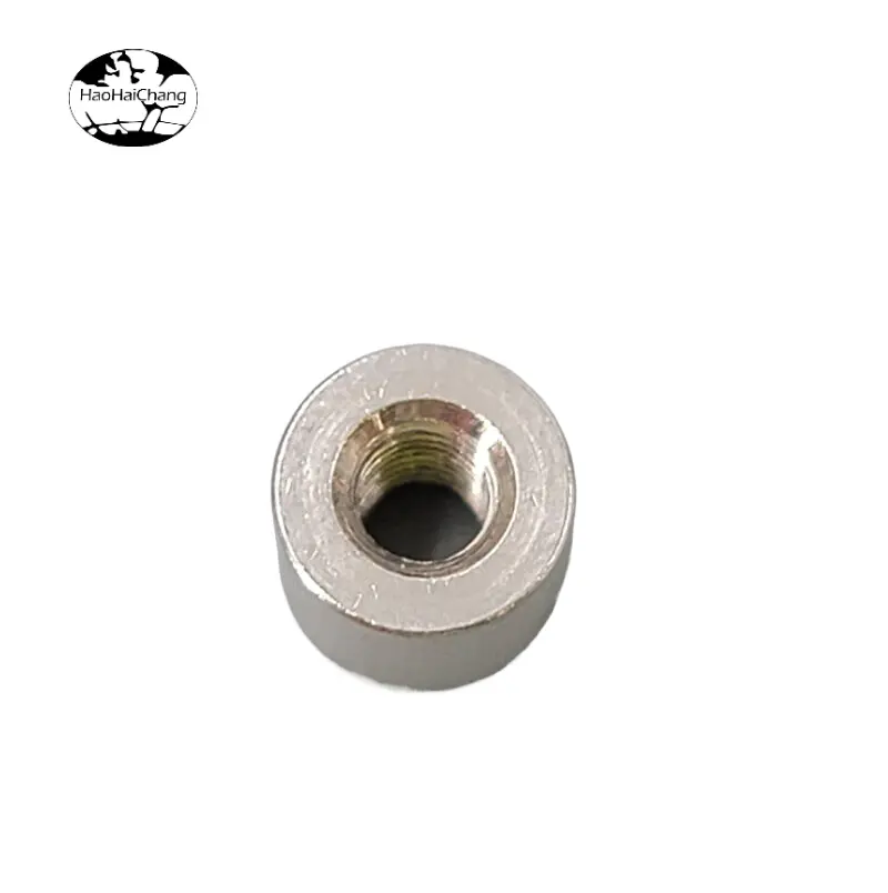 hhc-608-stainless-steel-round-nut-connecting-nut-cylindrical-screw-joint-precision-cnc-turned-nut-for-industrial-and-electronic-fastening-06