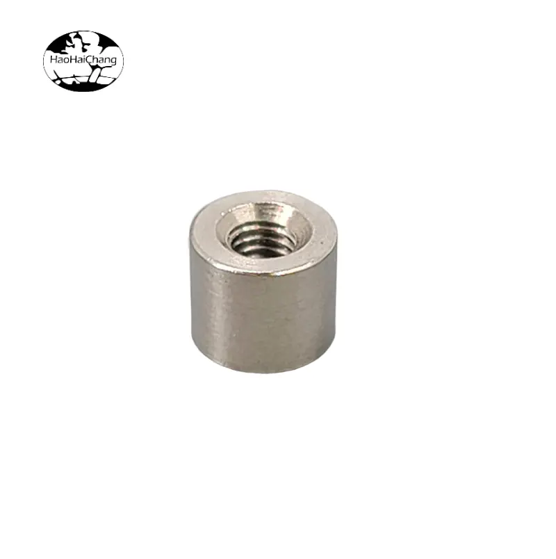 hhc-608-stainless-steel-round-nut-connecting-nut-cylindrical-screw-joint-precision-cnc-turned-nut-for-industrial-and-electronic-fastening-08
