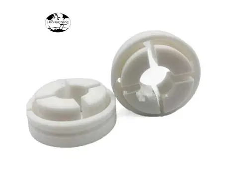 HHC-PCT-05 Custom White POM CNC Machined Slotted Round Positioning Spacer