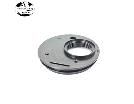 HHC-563 POM CNC turning and milling composite processing of electric heating electrical accessories M40 black anti-static flange