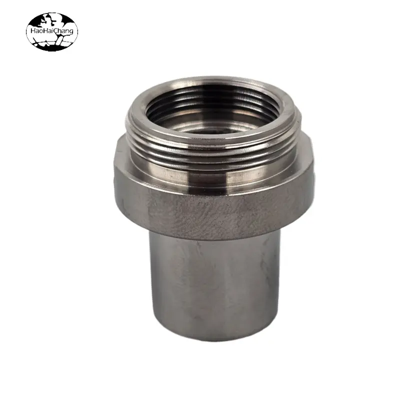HHC-1186 OEM Custom Titanium Alloy CNC Machined Threaded Adapter with Solid Pin