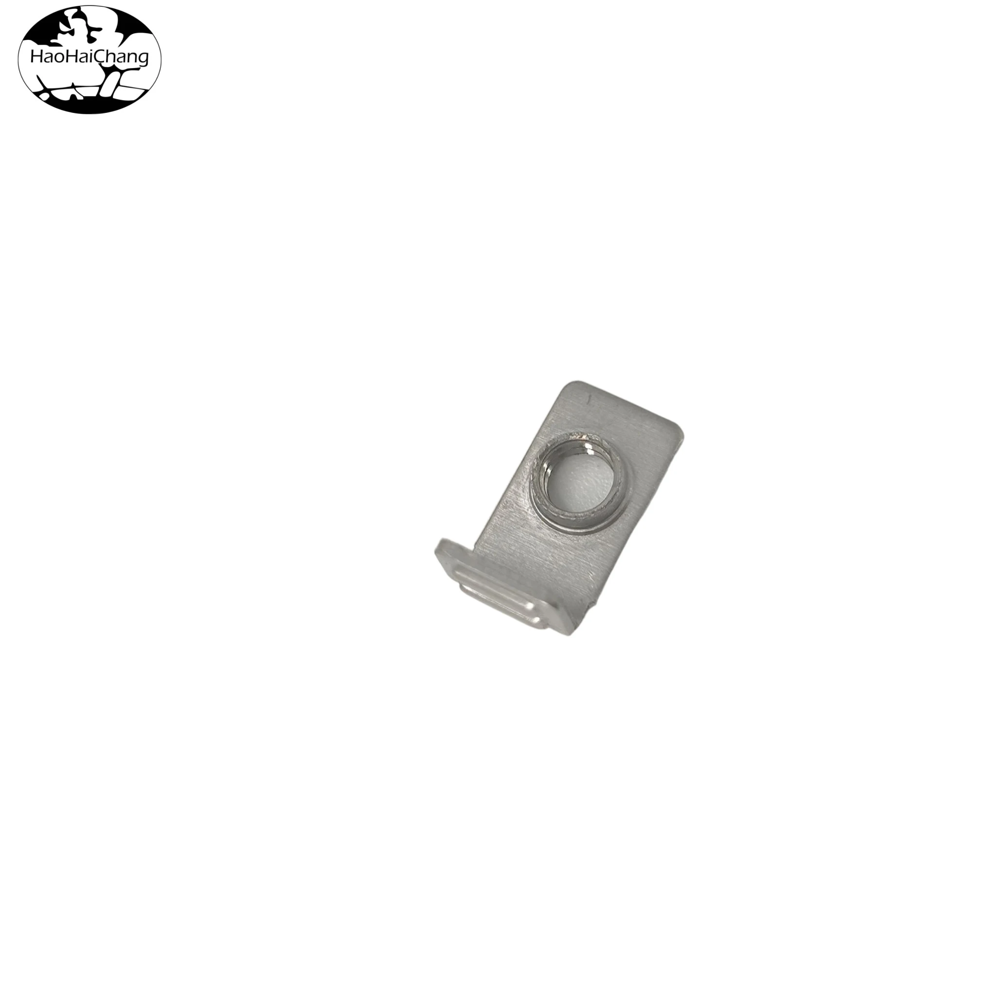 HHC-333 Precision Stamped Stainless Steel M4 Flanged Right-Angle Bend Welding Terminal Lug