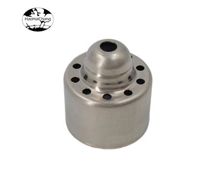 HHC-DDP-05 Deep Drawn Stainless Steel Multi-Step Cylindrical Cap with Central Bore and Peripheral Vent Holes