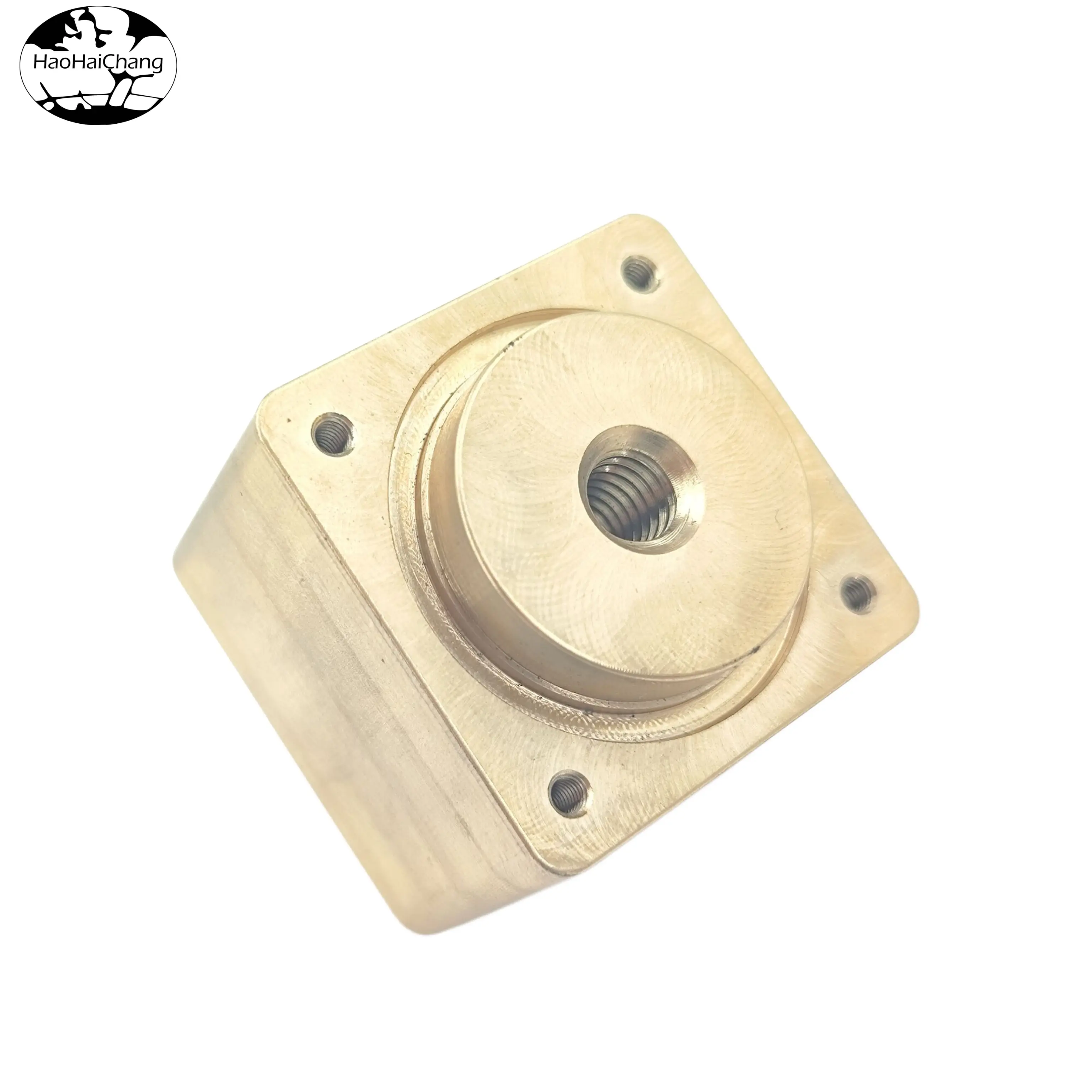 HHC-0810 Custom CNC lathe CNC auto parts square copper flange special shaped nut connector