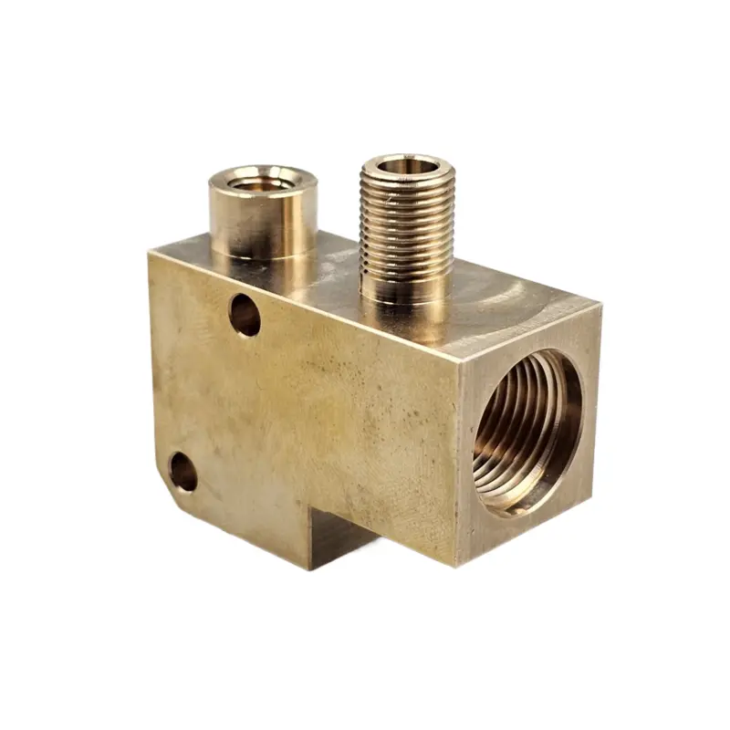 HHC-1294 Brass CNC Threaded Valve Manifold Block