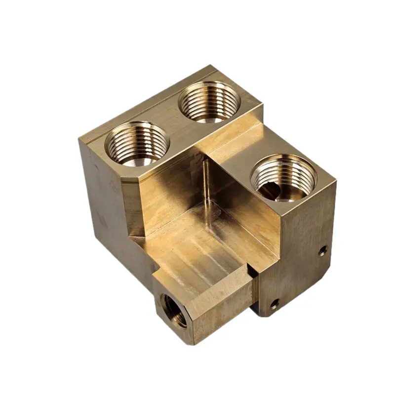 HHC-1295 Brass CNC Threaded Valve Manifold Block